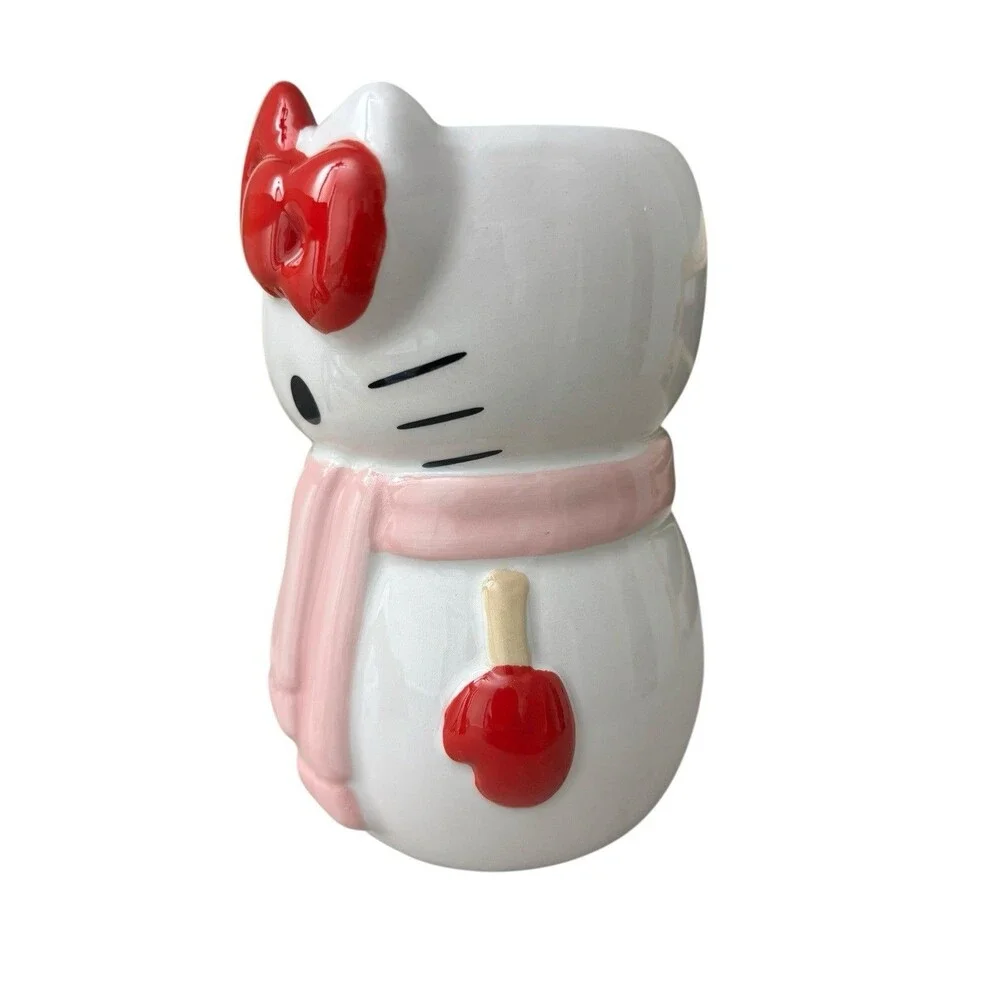 Sanrio Hello Kitty‎ Snowman 20 Ounce 3D Sculpted Ceramic Mug Collector Christmas